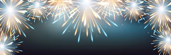 Feuerwerksexplosionen Rahmen Hintergrund Auf Grußkarte Zum Frohen Neuen Jahr Ein — Stockfoto