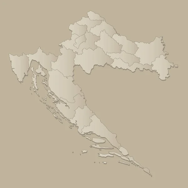 Chorwacja Mapa Poszczególnymi Państwami Oddzielone Infografiki Rastrowych — Zdjęcie stockowe