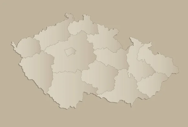 República Checa Mapa Con Estados Individuales Separados Trama Infografías — Foto de Stock