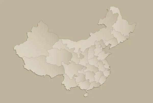 Mapa China Con Estados Individuales Separados Infografías Raster — Foto de Stock