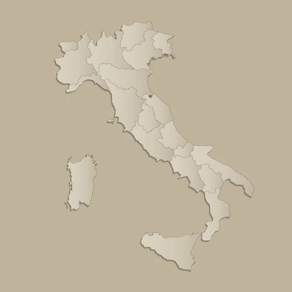 Italy Map Individual States Separated Infographics Raster — Stock Photo, Image