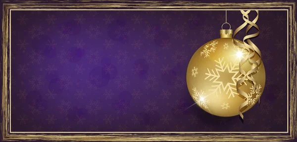 Exklusiver Gold Geschenkgutschein Mit Wünschen Frohe Weihnachten Hintergrund Violett Mit — Stockfoto