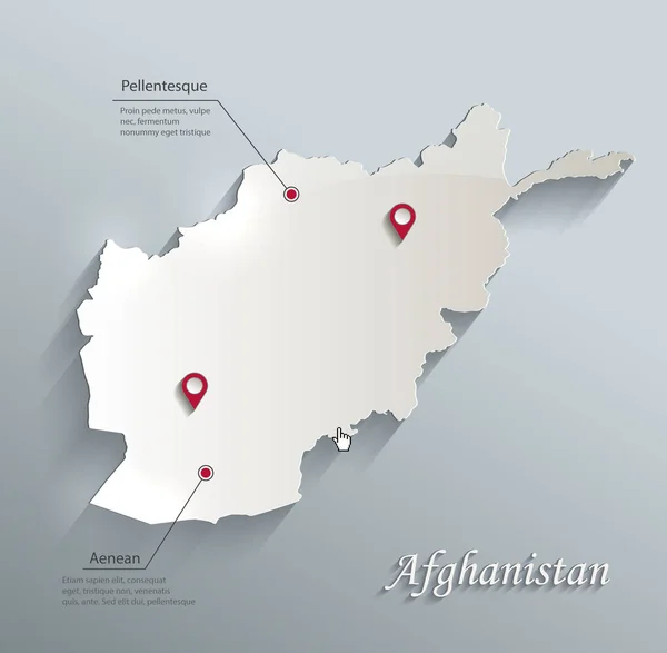 Afganistán Mapa Azul Blanco Tarjeta Papel Vector — Archivo Imágenes Vectoriales