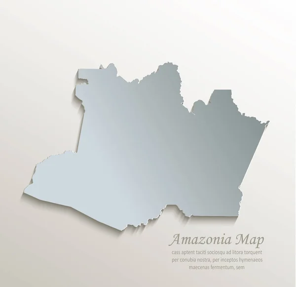 Amazônia Mapa Papel Cartão Azul Branco Vetor — Vetor de Stock