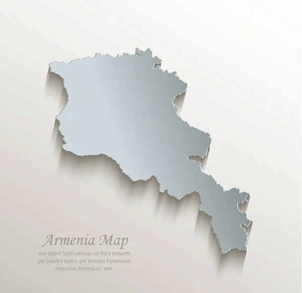 Armenia Karte Weiße Blaue Karte Papier Vektor — Stockvektor