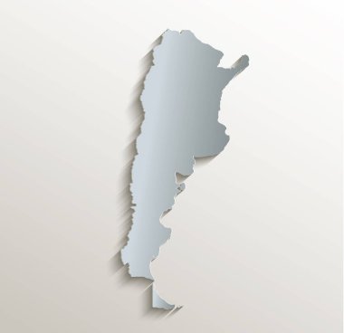 Arjantin harita kart mavi beyaz kağıt 3d tarama