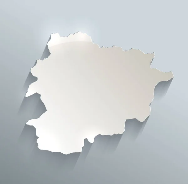 Andorra Mapa Azul Papel Cartão Branco Raster — Fotografia de Stock