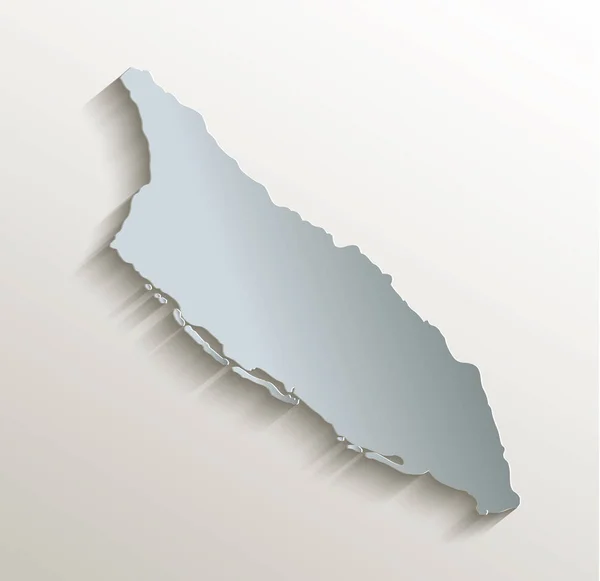 Aruba Mapę Biały Niebieskiej Karty Papieru Raster — Zdjęcie stockowe
