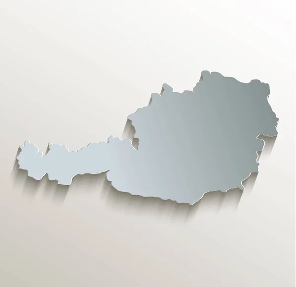 Österrike Karta Vit Blå Kort Papper Raster — Stockfoto