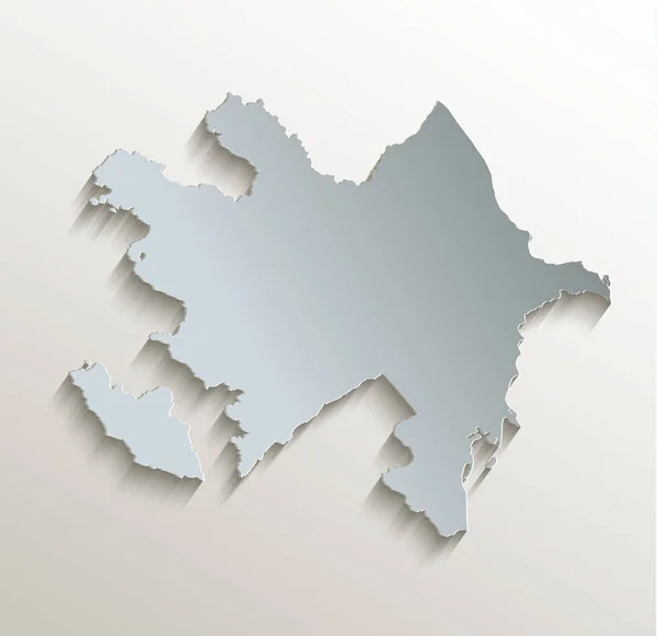 Azerbaijan Map White Blue Card Paper Raster — Stock Photo, Image