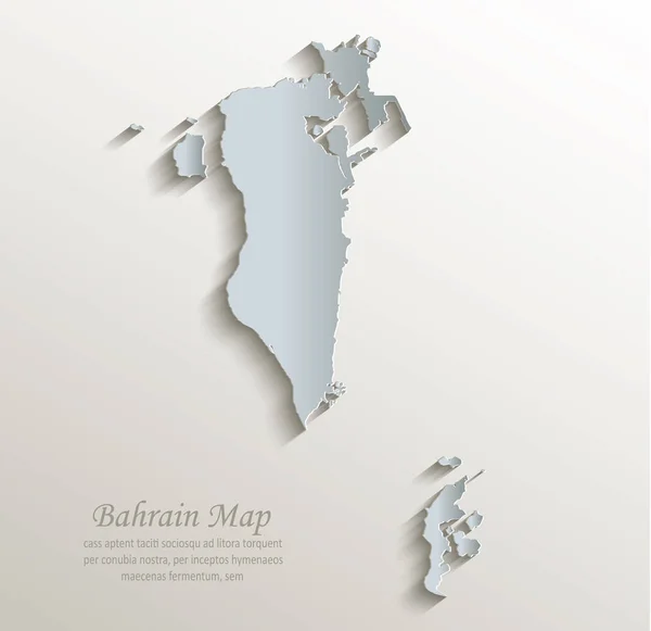 Bahrain Map White Blue Card Paper Vector — Stock Vector
