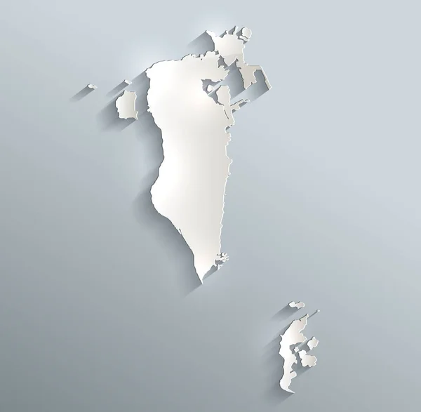 Baréin Mapa Azul Blanco Tarjeta Papel Trama — Foto de Stock