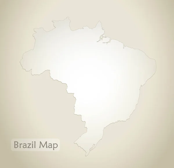 Brazilië Kaart Oud Papier Achtergrond Vector — Stockvector