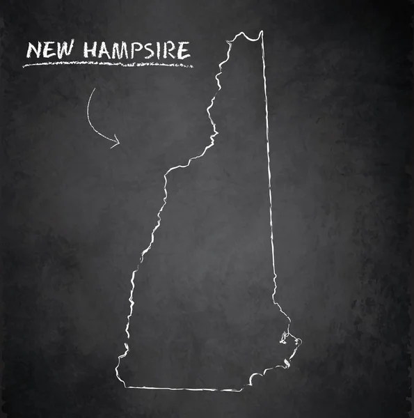 Nuevo Hampshire Mapa Pizarra Pizarra Vector — Archivo Imágenes Vectoriales
