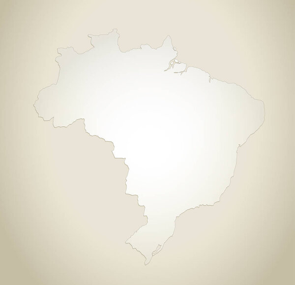 Brazil map old paper background raster blank