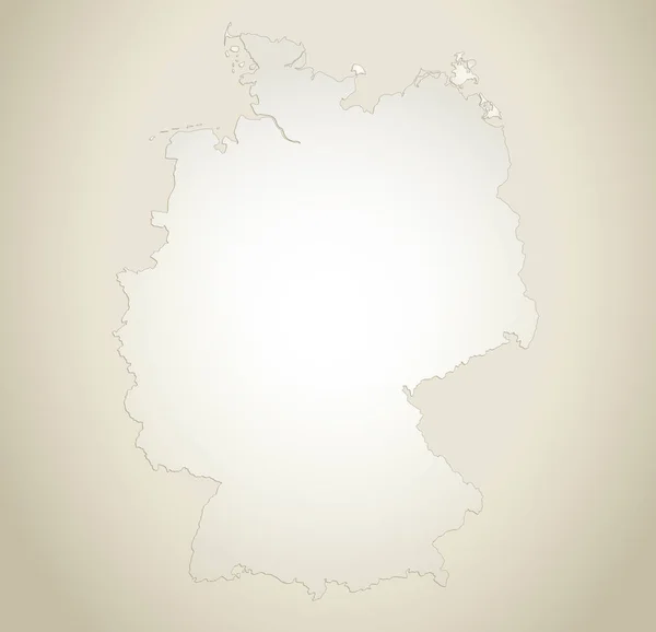 Německo Mapu Staré Papírové Pozadí Rastrových Prázdné — Stock fotografie
