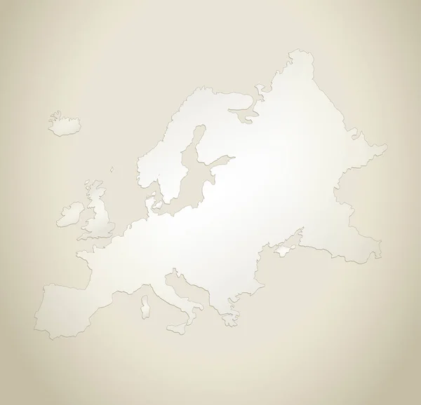 欧洲地图旧纸背景栅格空白 — 图库照片