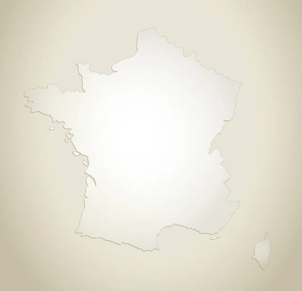 França Mapa Papel Velho Fundo Raster Branco — Fotografia de Stock