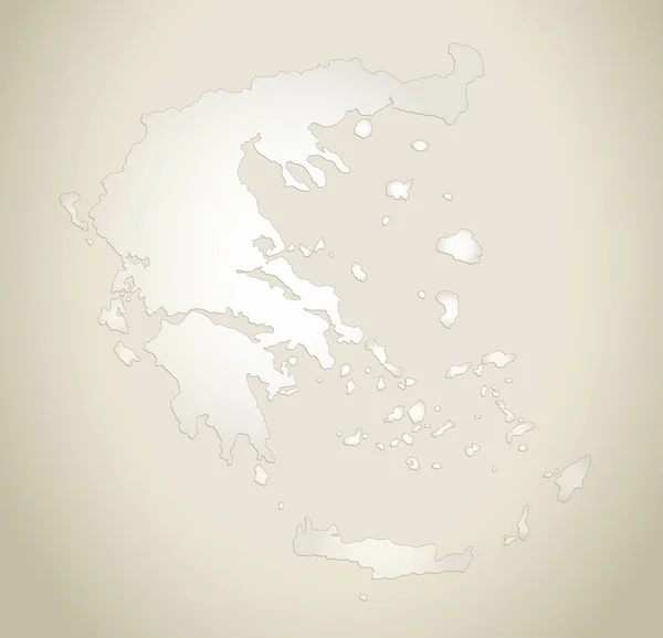 Grecia Mapa Viejo Papel Fondo Raster Blanco — Foto de Stock