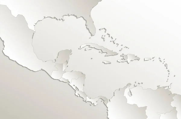 Caraïbische Eilanden Centraal Amerika Kaart Papier Natuurlijk Raster — Stockfoto