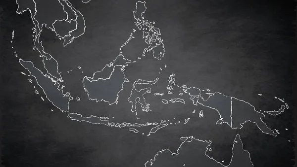 Indonesia Mapa División Administrativa Separada Pizarra Pizarra Blanco — Foto de Stock