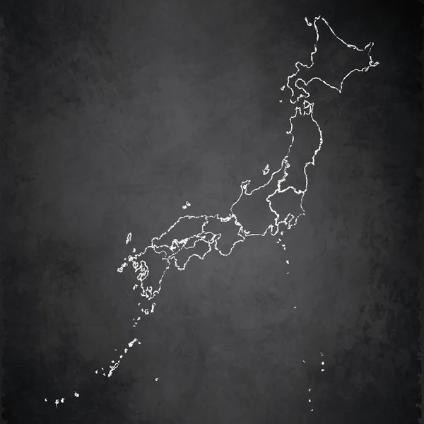 Japon Carte Région Séparée Carte Tableau Noir Tableau Blanc Raster — Photo