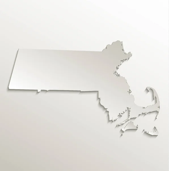 Mapa Massachusetts Tarjeta Papel Raster Natural —  Fotos de Stock