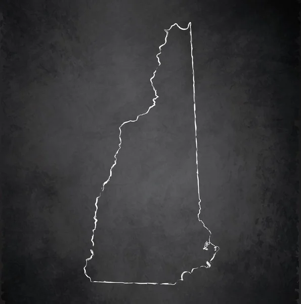 ニューハンプシャー州地図黒板黒板ラスター空白 — ストック写真