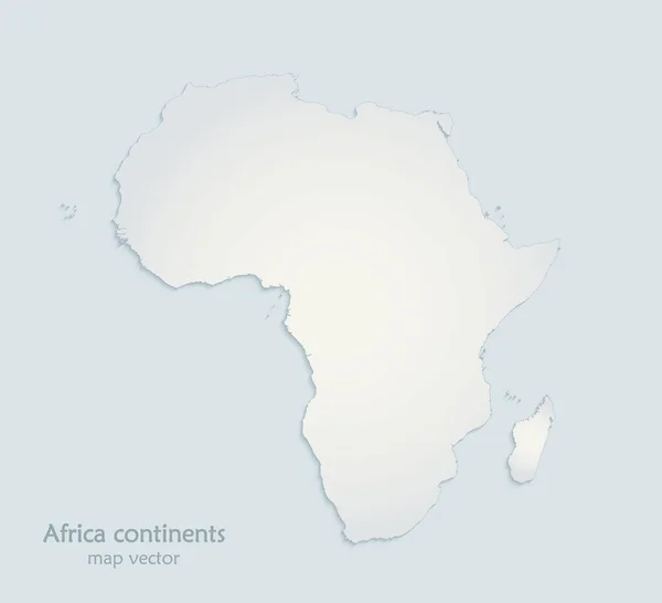 África Continentes Mapa Azul Blanco Papel Vector — Vector de stock