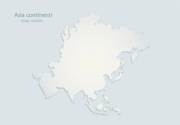 Asia Kontinenter Karta Blå Vitboken Vektor — Stock vektor