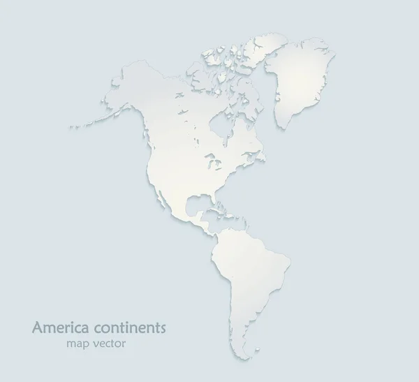 Amerika Kontinenter Karta Blå Vitboken Vektor — Stock vektor