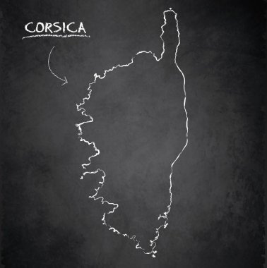 Corsica harita blackboard okul kara tahta vektör