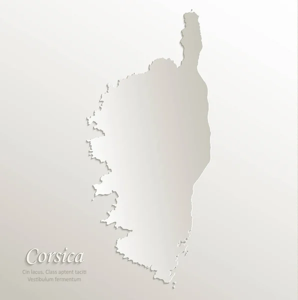 Korsika Ostrov Mapa Karta Papír Přírodní Vektor — Stockový vektor