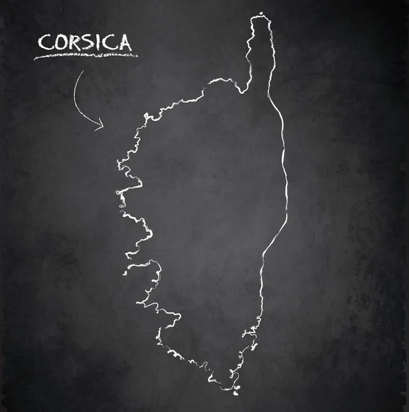 Corsica Harita Blackboard Okul Kara Tahta Vektör — Stok Vektör