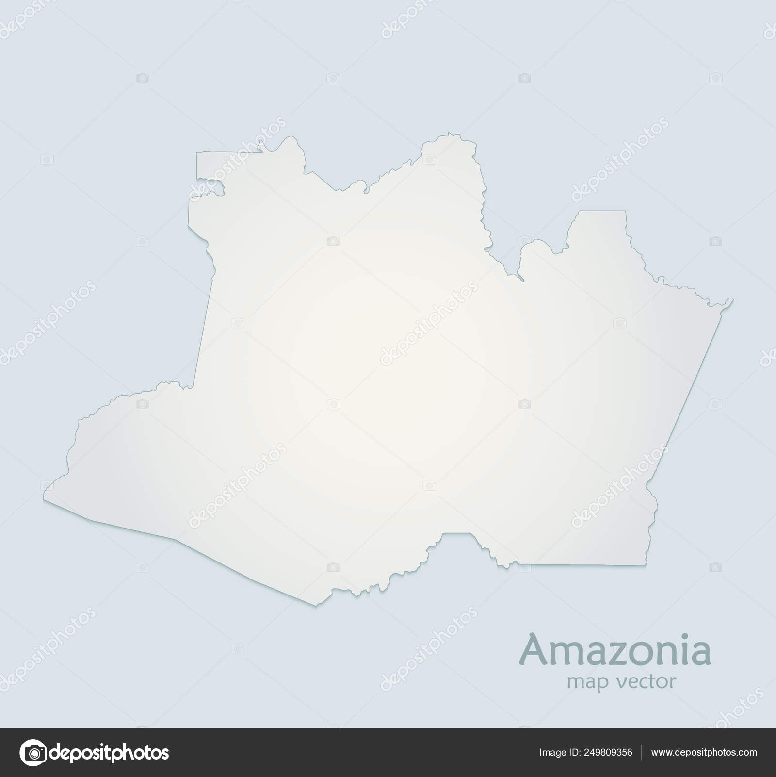 Mapa Amazonia Vector Amazon Region Papel Blanco Azul Vector De