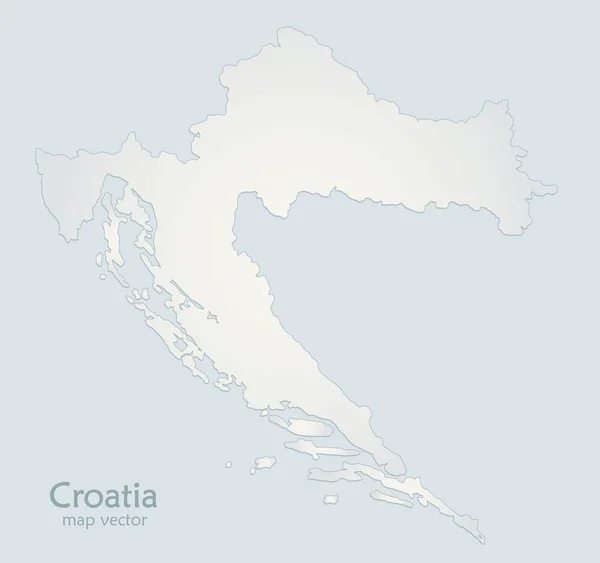 Croácia Mapa Papel Branco Azul Vetor — Vetor de Stock