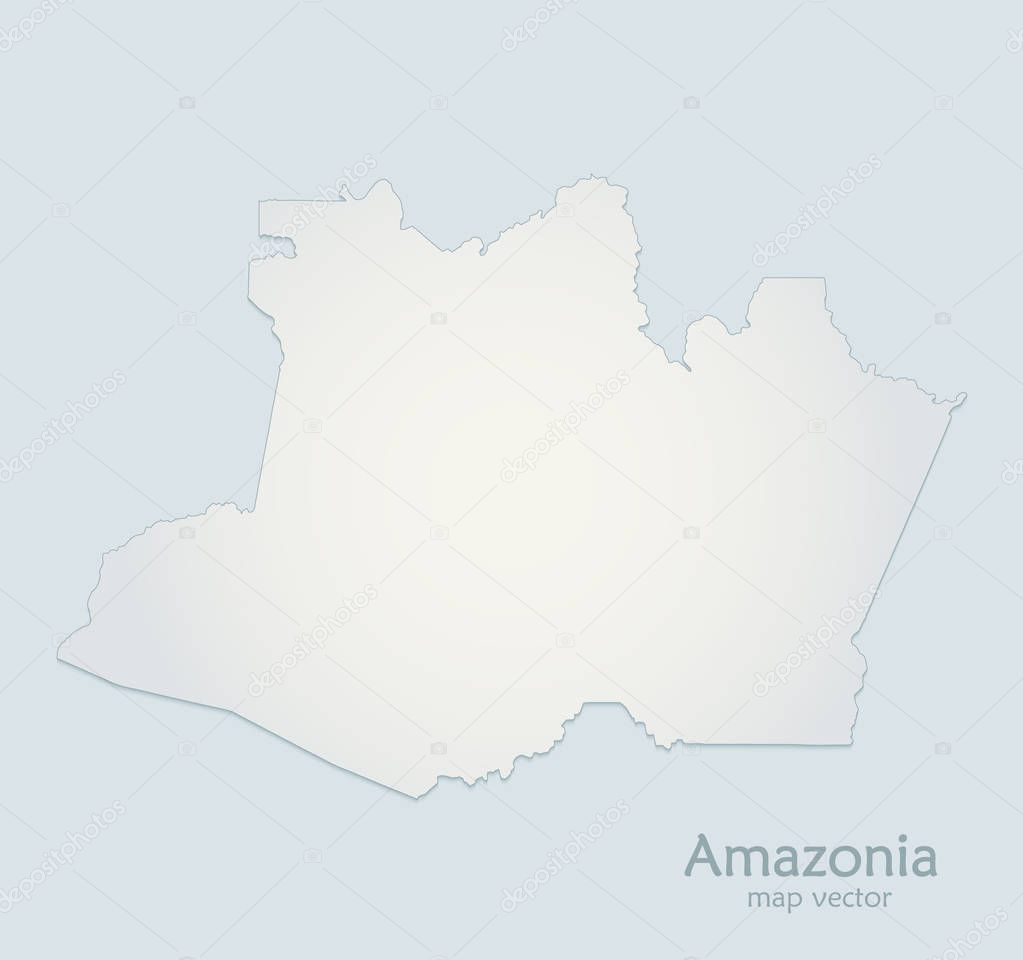 Mapa Amazonia Vector Amazon Region Papel Blanco Azul Vector De