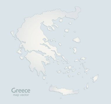 Yunanistan Haritası köpük mavi beyaz kağıt 3B vektör