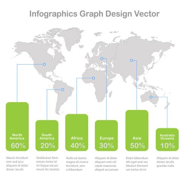  Infographics Kıtaların Dünya haritaları beyaz arka plan vektörü grafik