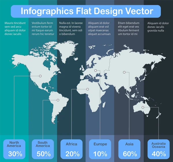 Infographics Kıtaların renkleri dünya haritaları çizgili arka plan vektör