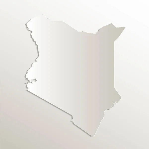 Kenia Mapa Tarjeta Papel Natural Blanco — Vector de stock