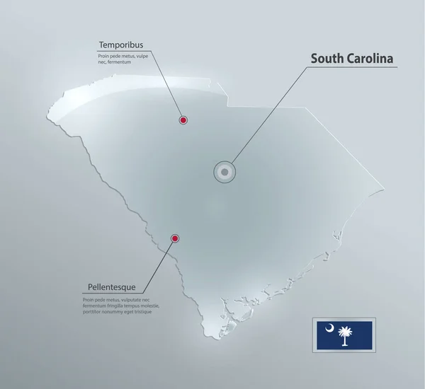 South Carolina Kartkort Vektor – stockvektor