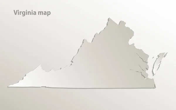 Virginia Map Card Paper Natural Vector — 图库矢量图片