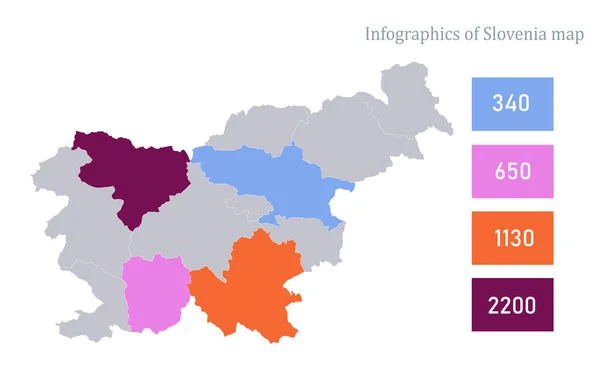 Infographics Του Χάρτη Της Σλοβενίας Μεμονωμένα Κράτη Διάνυσμα — Διανυσματικό Αρχείο