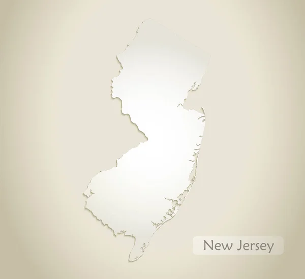 Mapa New Jersey Stary Wektor Tła Papieru — Wektor stockowy