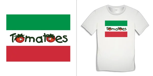 Impression Pour Shirt Design Graphique Avec Texte Tomates Sur Fond — Image vectorielle