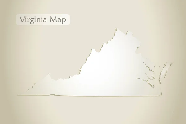 Virginia Karte Alter Papier Hintergrund Vektor — Stockvektor