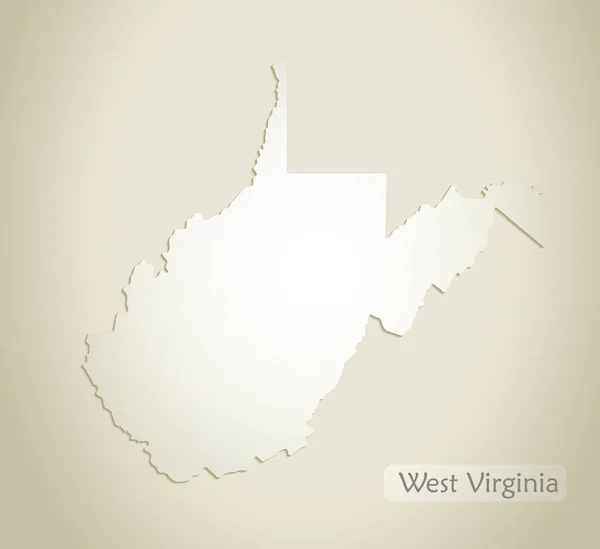 西弗吉尼亚地图 旧纸背景矢量 — 图库矢量图片