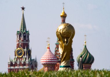 16 Nisan 2018 Moskova. Rusya Kupası FIFA Dünya Kupası, Moskova Kızıl meydanında.