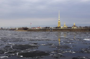 St Petersburg Neva Nehri'nde buz drift
